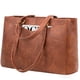 thumbnail image 1 of Bolsa para portátil LOVEVOOK para mujer, 15.6 pulgadas, piel impermeable, marrón, 1 of 7
