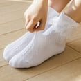thumbnail image 2 of 1 Pairs Little Girls Cotton Lace Ruffle Socks, Lace Ruffle Frilly Comfortable Princess Style Dress Socks, 2 of 5
