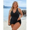 thumbnail image 3 of Women Plus Size Swim Dress Swimsuit One Piece Tummy Control Bathing Suits Modest Criss Cross Swim Suits, 3 of 8