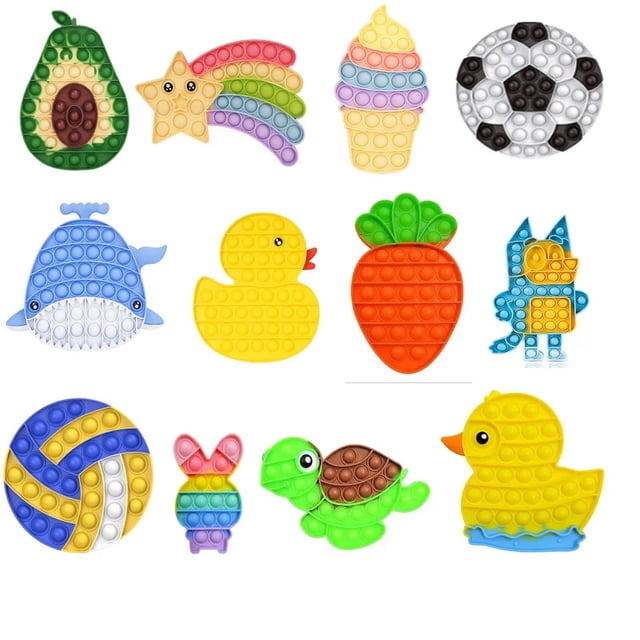 Juguetes antiestrés para aliviar el autismo, arcoíris, burbujas de empuje, hoyuelos simples, regalo para niños y adultos