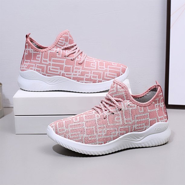 Zapatos de punto para mujer, zapatillas deportivas de moda sin cordones, zapatillas para correr de malla transpirable, zapatillas informales ligeras para tenis, gimnasio y correr