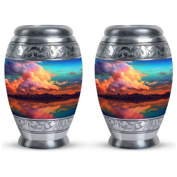 Sunset Keepsake Urns For Human Ashes - Memorial Keepsake - Funeral Urns For Women - - Burial Urns For Adult Human Ashes - Urns Decorative - memorial urns - Human Remains Urn (Size-3",2pcs)