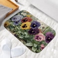 thumbnail image 6 of 1pc Pansies Absorbent Non-Slip Bathroom Thickened Flannel Rug Decor,Soft,Quick Drying,Suitable For Indoor/outdoor Use,Bathrooms,Bedrooms,Kitchens,Terrace,Laundry Rooms,16"x24", 6 of 9