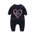 thumbnail image 2 of Edvintorg Infant Baby Jumpsuit Long Sleeve Baby Onesie Newborn Boys Girls Valentine's Day Love Letter Print Romper Jumpsuits Cotton Baby Clothes 0-18Months, 2 of 4