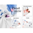 thumbnail image 5 of WellSize Plus Size Women Blouses Casual Button V Neck tunic tops Summer Short Sleeve Shirts, 5 of 7