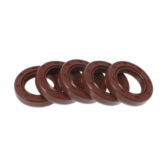 Sello de Aceite Universal TC Doble Labio con Resorte de Acero 22x35x7mm Alta Presión Caucho FKM Marrón 5 Pcs