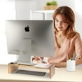 thumbnail image 5 of Solid Wood Monitor Stand Riser, Monitor Riser with 2 Adjustable Height, 15.8 inch Computer Riser for Computer, iMac, PC, Printer, Computer Monitor Stand for Home & Office, Natural, 5 of 7
