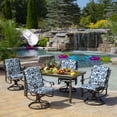 thumbnail image 4 of ARDEN Outdoor Midback Chair Cushion, 18 x 16.5, Rain-Proof, Fade Resistant Blue Garden Floral, 4 of 9