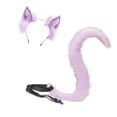 thumbnail image 4 of Conjunto de disfraz con pinza para el pelo y cola de orejas de gato, regalos y accesorios de animales para disfraces y cosplay. Púrpura, 4 of 9