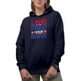 thumbnail image 2 of Land of the Free and Home of the Brave, Navy Blue Hooded Sweatshirt or Hoodie, XL, 2 of 5