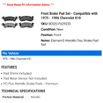 thumbnail image 2 of Front Brake Pad Set - Compatible with 1975 - 1986 Chevy K10 1976 1977 1978 1979 1980 1981 1982 1983 1984 1985, 2 of 2