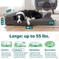 thumbnail image 3 of FurHaven Pet Products Plush & Velvet Deluxe Chaise Lounge Orthopedic Sofa-Style Pet Bed for Dogs & Cats - Platinum Gray, Large, 3 of 9