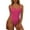 Hot Pink, variant on WREESH Womens One Piece Swimsuit Solid Color Swim Suits Fashion Bikini Set Swimsuit Two Filled Soild Swimwear Beachwear Sleeveless Bathing Suits Green