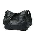 thumbnail image 3 of ajkijo Soft Leather Shoulder Bag for Mom, Ladies' Multi Compartment Crossbody Bag, Large Capacity Soft Leather Handbag with Adjustable Strap, Casual and Elegant Design, Black, Brown Black, 3 of 5