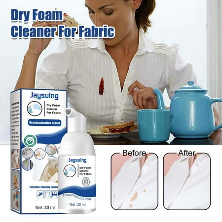 

Dry Foam Cleaner Dry Cleaning Agent Dry Foam Cleaner for Clothes Portable Decontamination Expert Leave-In Foam Full-Effect Cleaning Capacity 30ml