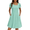 thumbnail image 5 of Shihyeh Summer Dresses for Women 2026 Sundress Short Petal Sleeve Dress with Pockets for Casual, 5 of 9