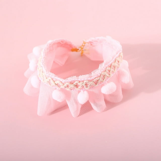 Collier en Dentelle pour Animaux Couleurs Brillantes Réglable Chinoiserie Collier Réglable pour Petits Animaux Chats Chiens