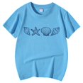 thumbnail image 5 of PMVFHDE Hauts pour Filles Basiques pour Filles Hauts d'Été Tendance Hauts à Manches Courtes pour Filles T-Shirt Décontracté Imprimé Col Rond T-Shirt Décontracté Bleu, 8-9 Ans, 5 of 5