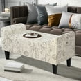 thumbnail image 4 of HomCom Upholstered Bench, Beige, 4 of 9