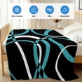 thumbnail image 4 of Turquoise Geometric Cooling Blanket,Lightweight Breathable Summer Throw Blanket with Double Sided Cold Effect,Modern Abstract Aesthetic Striped Art Picnic Blankets Bed Sheet for Hot Sleepers 40"x60", 4 of 8