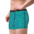 thumbnail image 3 of Wukai Blue Green Glitter Print Men’s Underwear Breathable Boxer Briefs,&nbsp;Moisture Wicking & Breathable-, 3 of 7