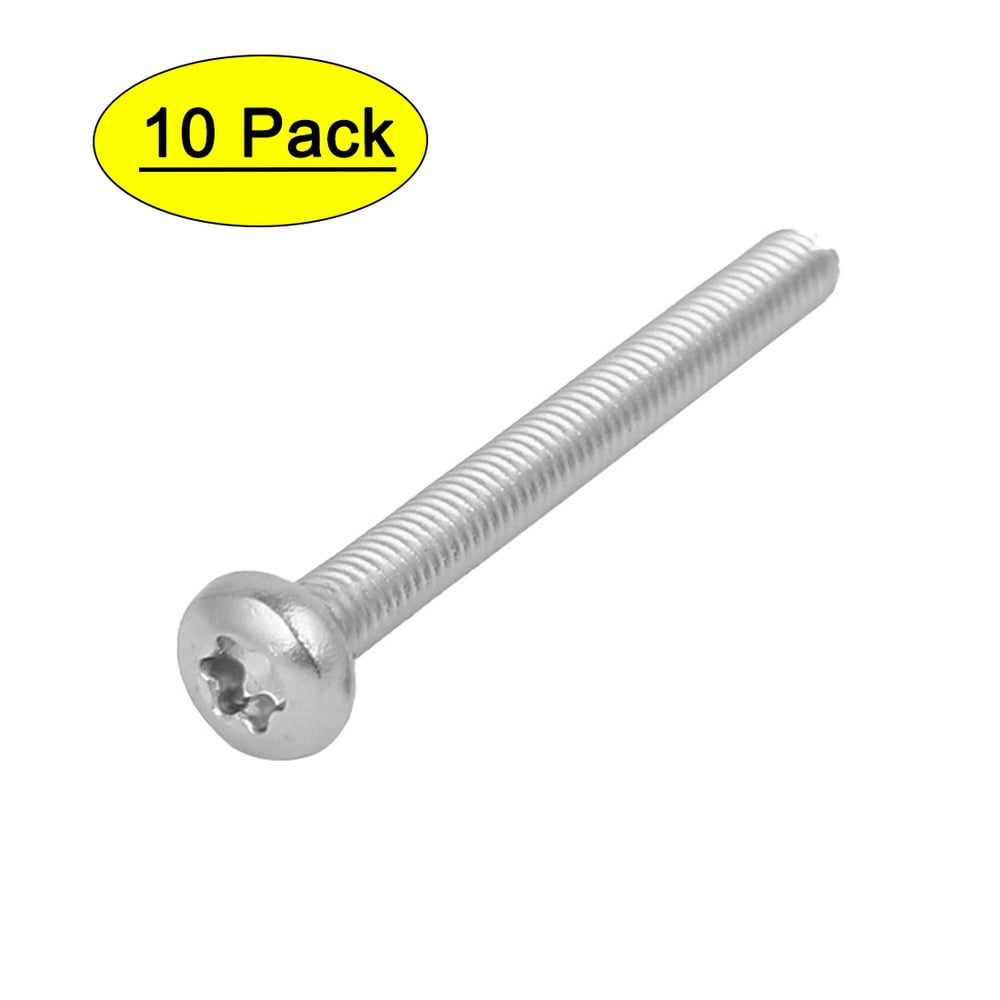 M4 x 40mm 316 Stainless Steel Round Torx Head Machine Screw Silver Tone