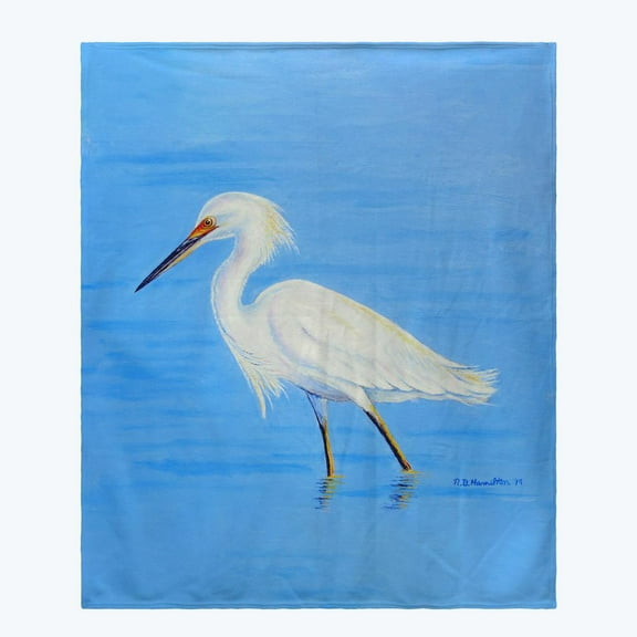 Betsy Drake Interiors Stalking Snowy Egret Throw