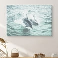 thumbnail image 1 of PixonSign Canvas Print Wall Art Dolphin Duo Swims in Water Amphibians Ocean Photography Modern Art Nautical Closeup Colorful Blue Ultra for Living Room, Bedroom, Office - 32"x48", 1 of 5