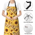 thumbnail image 6 of Pofeuu Abstract Leopard Print Sunflower Print Waterproof Apron with Pockets Adjustable Cooking Aprons Kitchen Bib for Baking Household Cleaning, 6 of 8