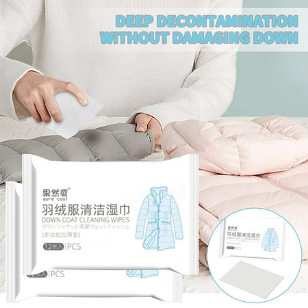 Down Coat Cleaning Wipes - No-Wash Stain Remover Oil Cleaner Dry Cleaning Wet Tissues - For Home Daily Use  Down Jacket Care Quick Cleaning