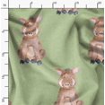 thumbnail image 2 of Soimoi Green polyester Crepe Fabric Pig Animal Printed Craft Fabric by the Yard 52 Inch Wide, 2 of 5