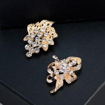 EHJRE 12Px Charming Gold White Rhinestones Brooches Wedding Bouquet Kit Brooch Pin