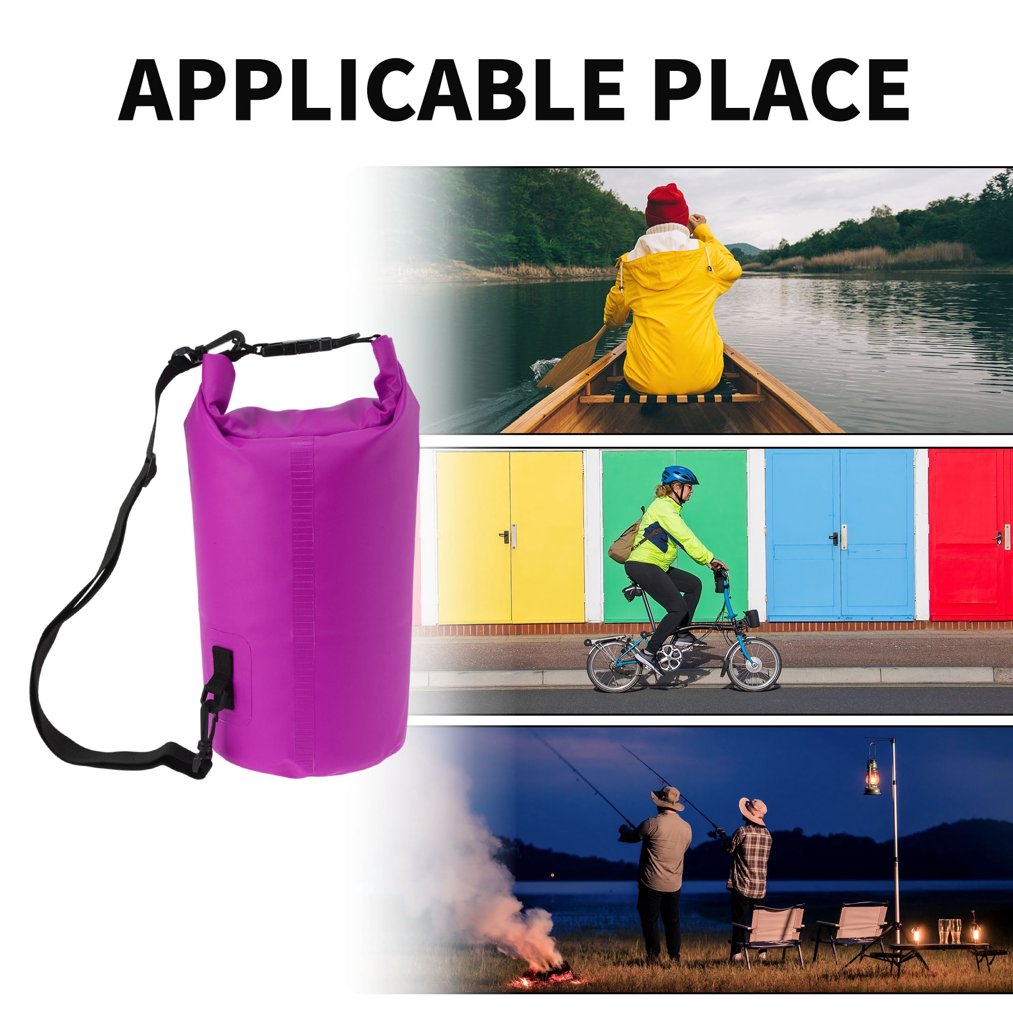 Unique Bargains Durable Waterproof Dry Bag Purple Pattern 1
