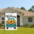 thumbnail image 2 of AMHNF Linen Garden Flag with Sunflowers and Welcome Sign for Spring Summer Home Outdoor Garden Yard Door Decor 12x18 inch, 2 of 5