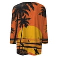 thumbnail image 5 of Iaqnaocc Women's Tops, Tees & Blouses 3/4 Length Sleeve Casual Round Neck T-Shirts Vintage Tropical Tunic Tops Basic Loose Spring Day T Shirts Saffron 4XL, 5 of 5