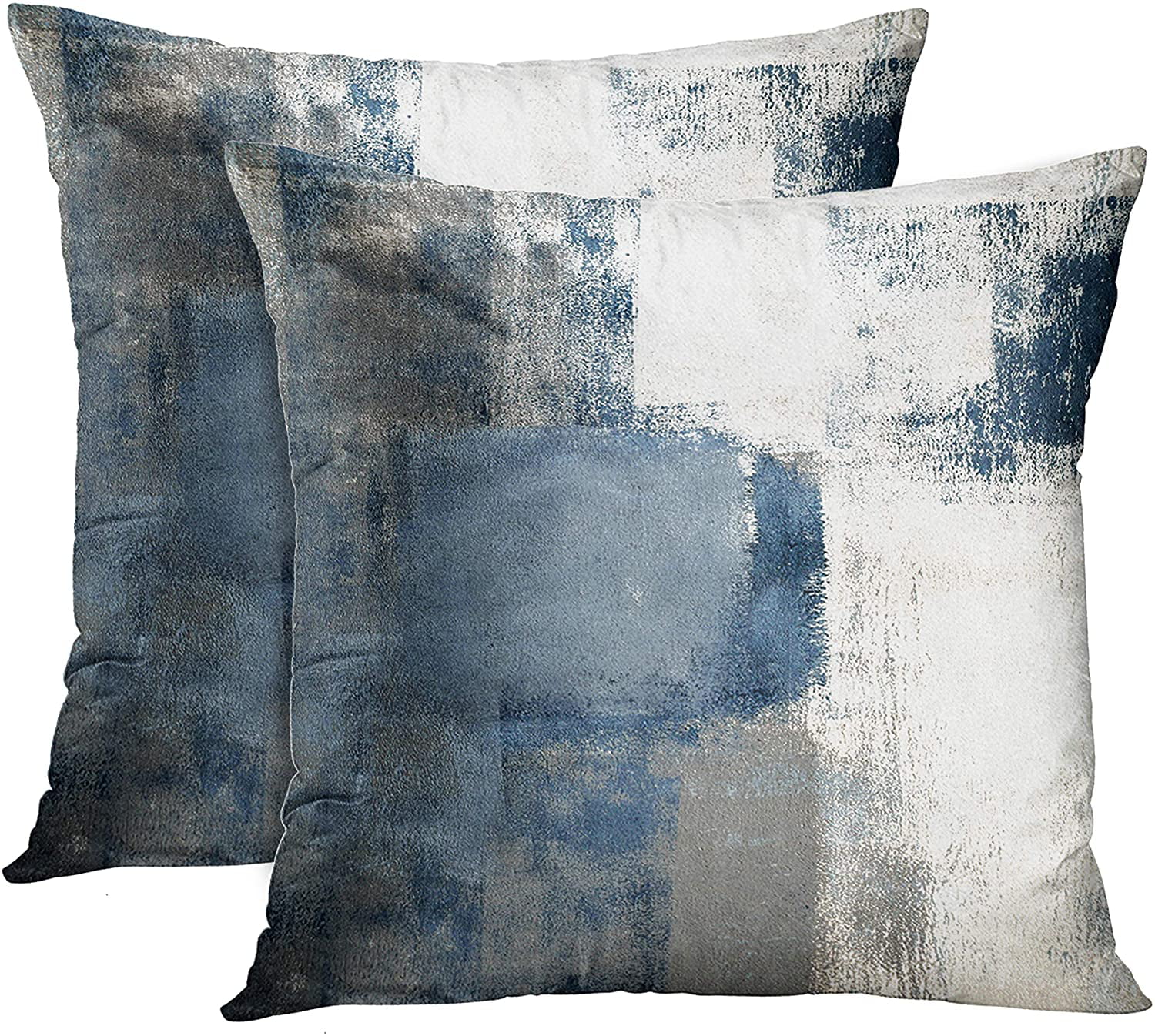 PILLOW COVER Teal Blue Decorative Home Decor Abstract Gray Cushion Case 20x20" 