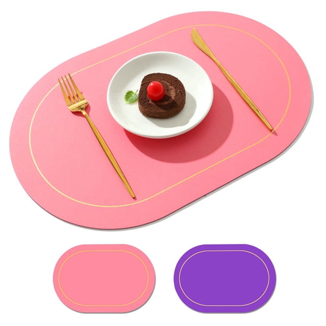 Bangcool Napperon en Faux Cuir Réversible Imperméable Napperon de Table pour Cuisine