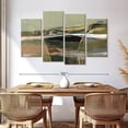 thumbnail image 3 of Elephant Stock Refracted Horizon I Wall Art - Horizontal Multi Panel Canvas - Living Room Wall Decor - Abstract Multi Panel - Orange And Green Decor By Jennifer Goldberger - 68" x 42", 3 of 8