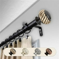 Central Design 100-46-1602 1 in. Dia. Swivel Curtain Rod, Black - 160-240 in.
