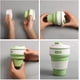 thumbnail image 5 of Vaso de café plegable (2 paquetes, 350 ml cada uno) - Taza de silicona plegable reutilizable para acampar y viajar - Verde/Rosa, 5 of 5
