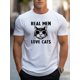 thumbnail image 1 of Camiseta creativa con estampado gráfico "Real Man Love Cats" para hombre, informal, de manga corta y cuello redondo, para verano y exteriores., 1 of 6