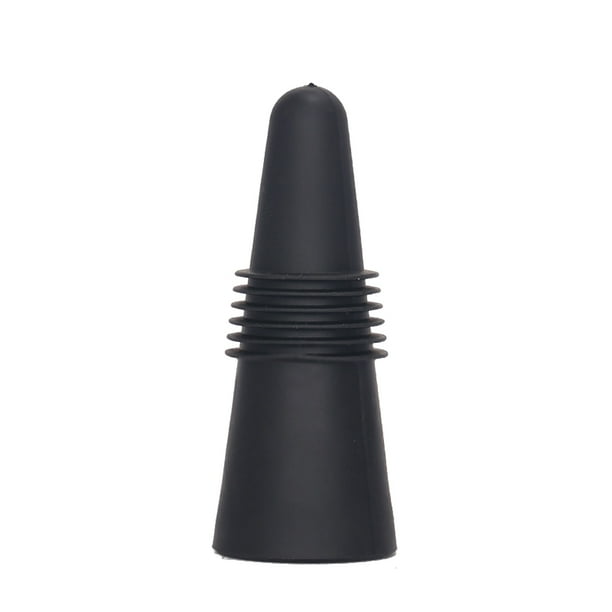 Toystoory Tapones para botellas de vino, tapas para bebidas, tapón de acero inoxidable a prueba de fugas, forma de cono ergonómico, utensilio de cocina Mostrada Negro Toystoory HA068305-05