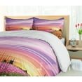 thumbnail image 5 of Nature Duvet Cover Sets, Tulip Fields and Windmills in European Landscape with a Sunset Sky View, Bedding Set with 2 Duvet Covers & 4 Pillowcases, 2 Pack Queen Size, Orange Pink Purple, by Ambesonne, 5 of 7