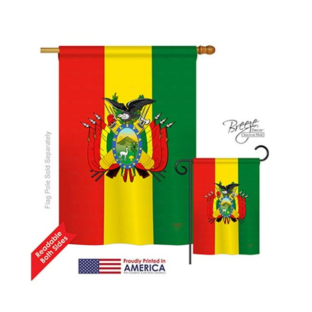 Breeze Decor 08155 Bolivia Drapeau de Maison à Impression Verticale Recto-Verso - 28 x 40 Po.