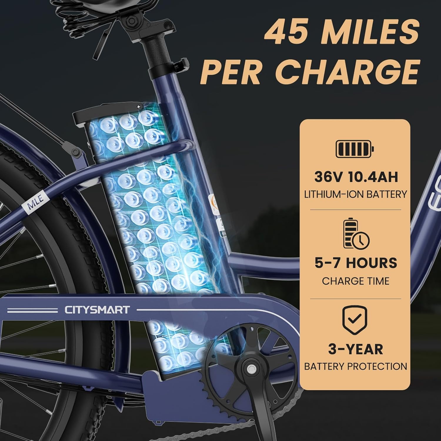 Lilypelle Electric Bike for Women Adults, Peak 700W Motor 20MPH, 50 Miles Electric Cruiser Bike with 36V 10.4Ah Battery, 7-Speed Electric Bicycle, 26" Tires and Front Fork Suspension