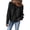 Black, variant on Women Pullover Sweatshirt Waffle Knit Off Shoulder Raglan Sleeve Tops,Long Sleeve Ruched Front Hem Loose Fit Casual Layering Blouse,S