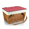 thumbnail image 1 of Picnic Time Canasta Grande-Natural Flat Lid Basket Willow Red Check Lid, 1 of 5