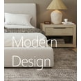 thumbnail image 6 of Queen Size Cream Bed Frame with 48'' Tall Upholstered Headboard, Quena Heavy Duty Platform in Soft Fabric, Low Profile, Free Assembly - Modern Style, Boho - Non-Slip, Wood Slats Support, 6 of 12