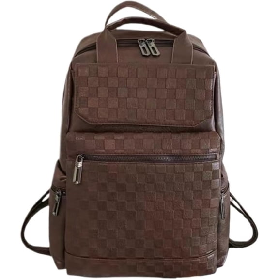 Fashionable PU soft leather backpack, large capacity laptop bag, multi-functional backpack for work, business, and travel