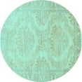 thumbnail image 1 of Ahgly Company Indoor Round Persian Light Blue Traditional Area Rugs, 8' Round, 1 of 4